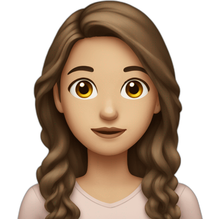 girl with brown eyes and long brown hair emoji