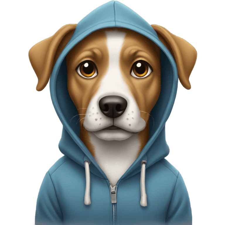 Dog wearing a hoodie  emoji