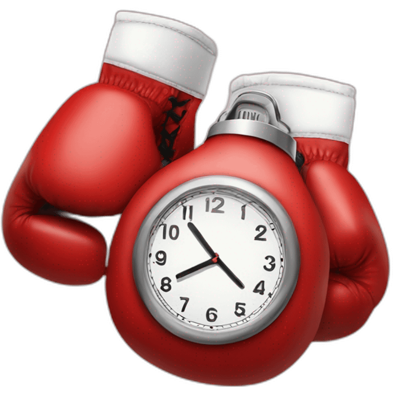 boxing gloves with a clock emoji