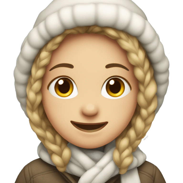 smiling girl in winter attire emoji