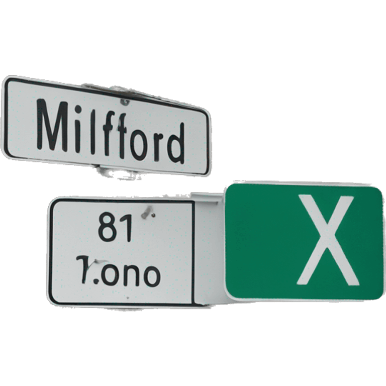 a street sign that says “milford” emoji