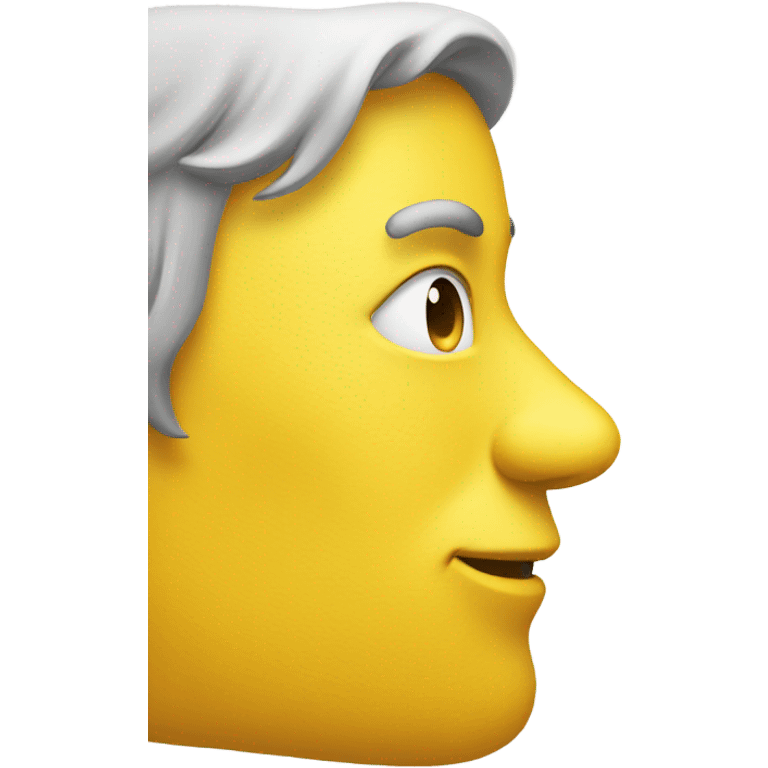 looking at me from side profile yellow face normal emoji emoji