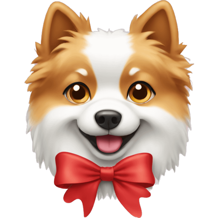 Spitz dog with bow emoji