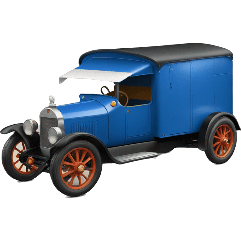 hot rod caravan 1924 with trailer blue  emoji