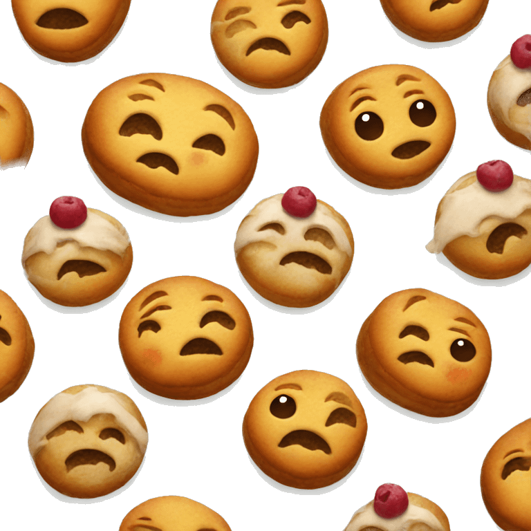 autumn pastries with faces emoji