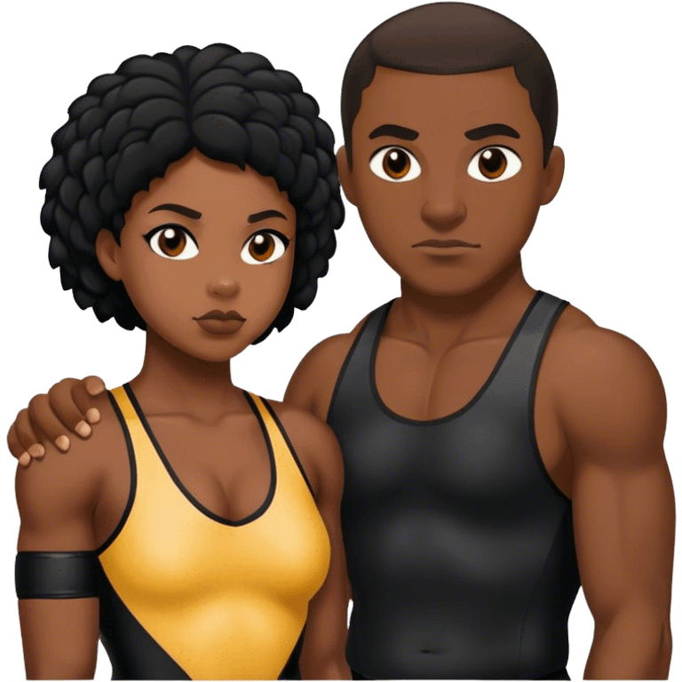 Girl wrestler black coach emoji