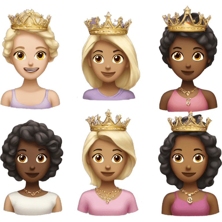 six girl with queen crown emoji