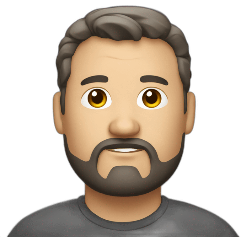 fat middle aged web developer short dark brown graying hair goatee emoji