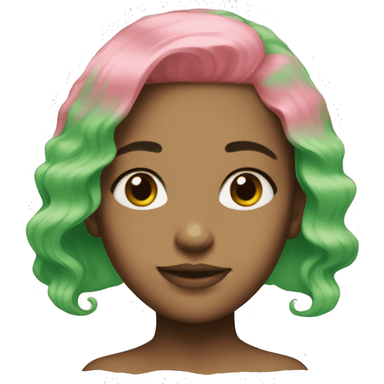 green pink hair girl emoji