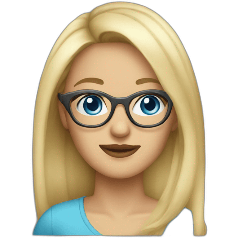 woman glasses blond blue eyes wrinkles emoji