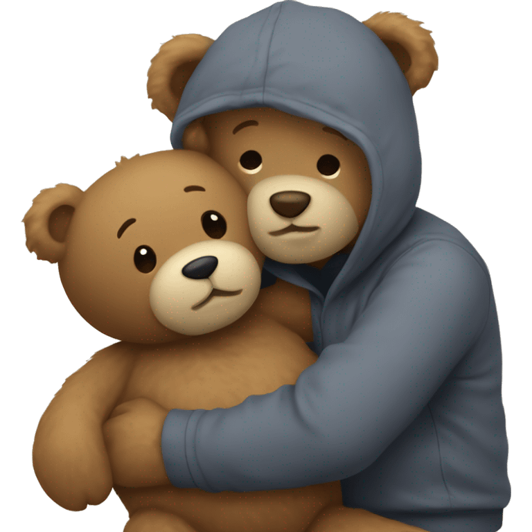 Teddy hugging another teddy emoji