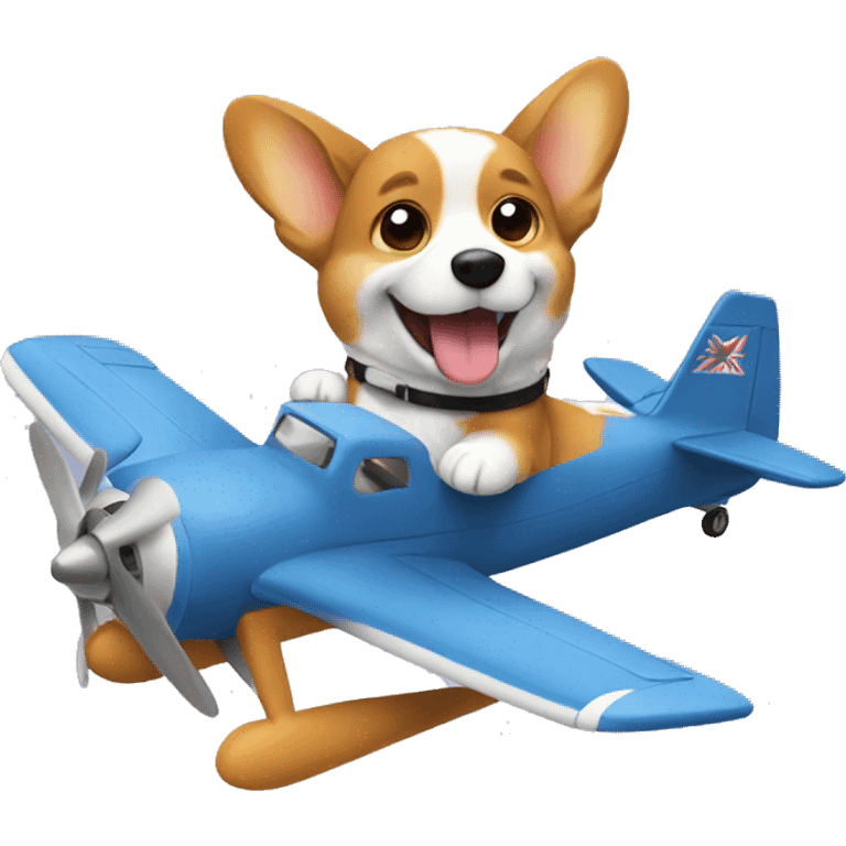 Corgi flying a plane  emoji