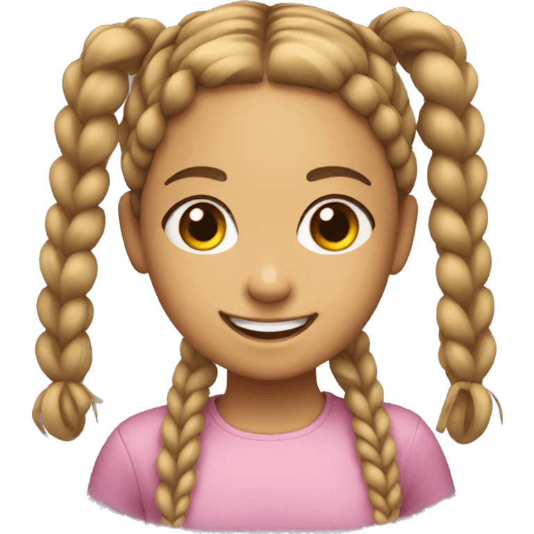 smiling girl with twin braids emoji