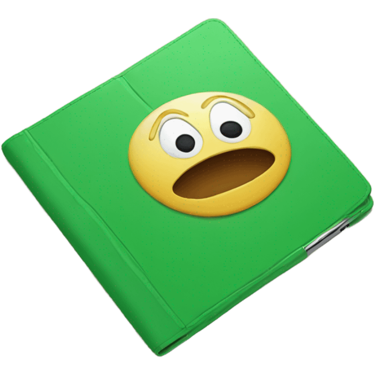 Ipad with a green cover emoji