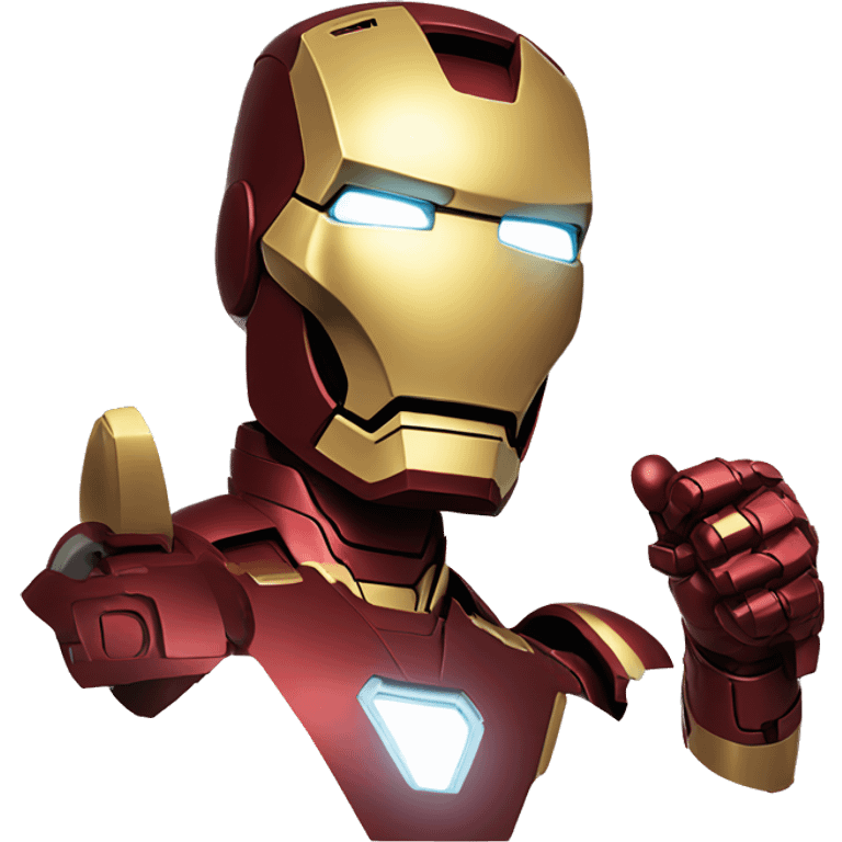 iron man pointing big finger down emoji