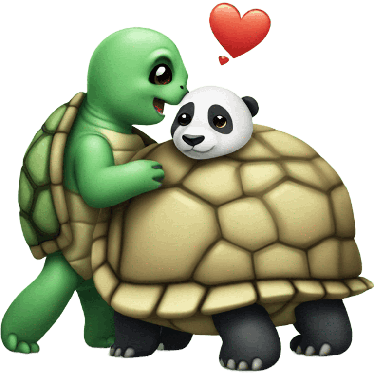 turtle and panda in love emoji