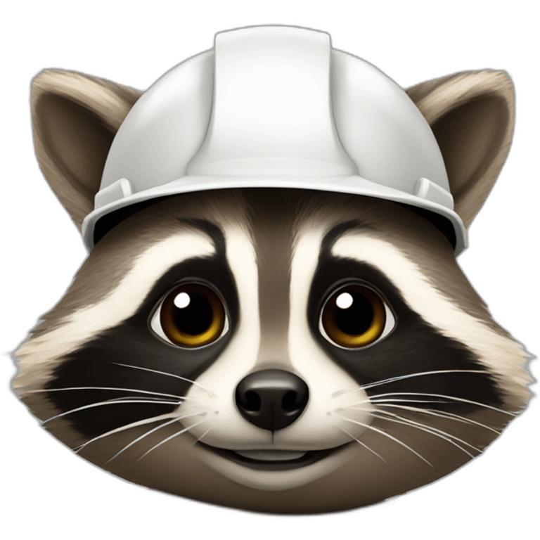 raccoon with construction helmet emoji