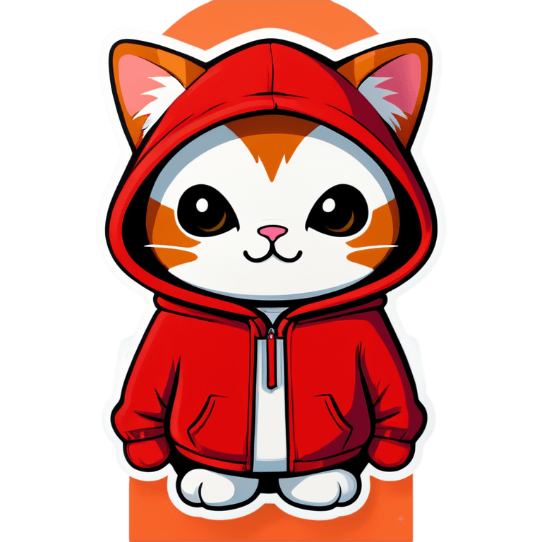 Cute cat in a hood emoji