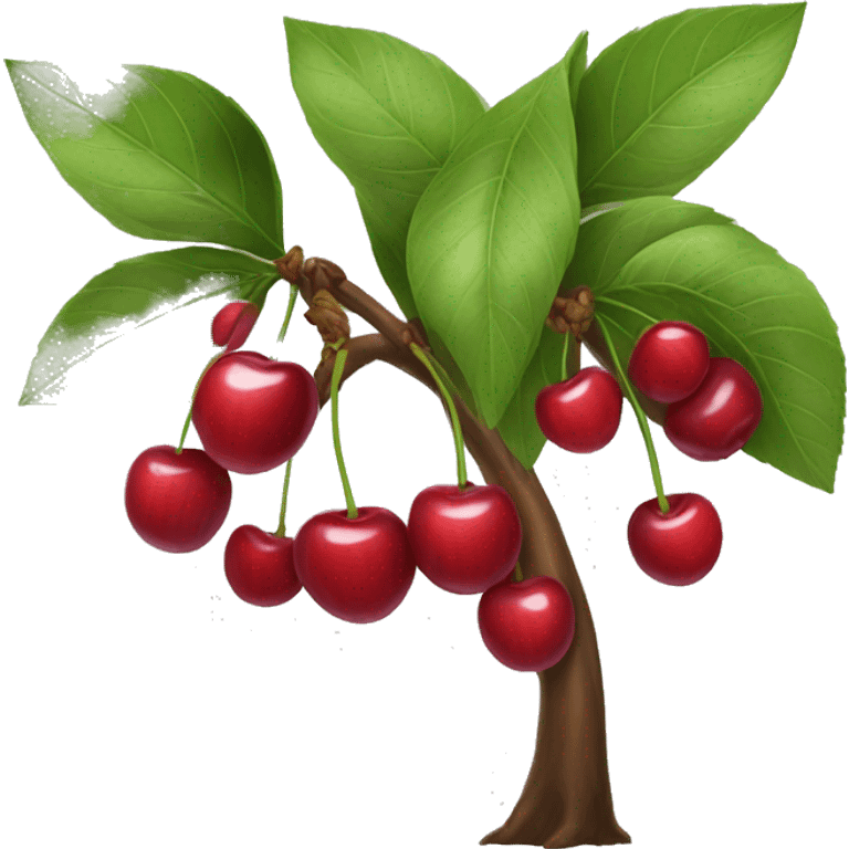 Beautiful cherry fruit tree emoji