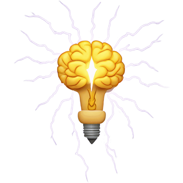 Brainstorming Emoji
Usage: To signify brainstorming sessions or creative thinking.
Design Idea: A brain with a light bulb inside it or lightning bolts around it. emoji