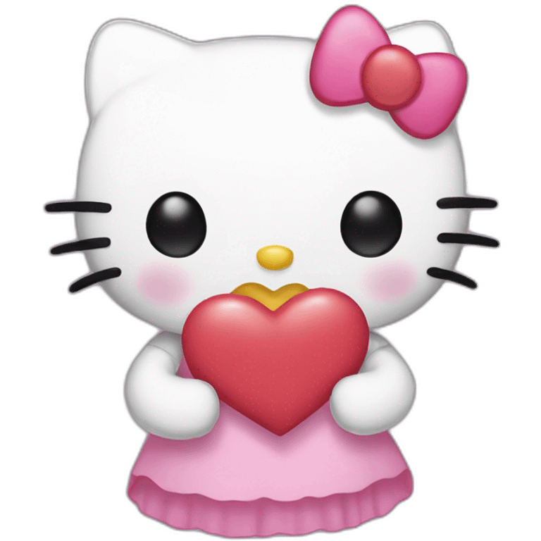 Hello kitty kissing emoji