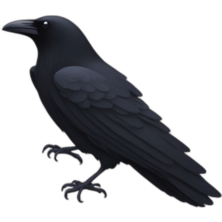 A minimalist raven with its wings spread wide emoji