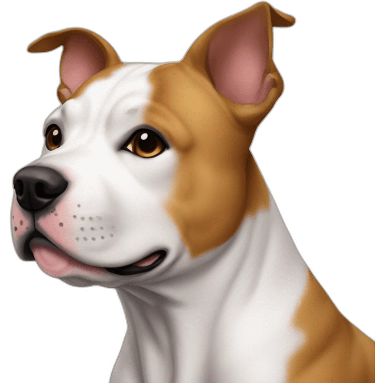 Staffy chien fauve panache blanc emoji