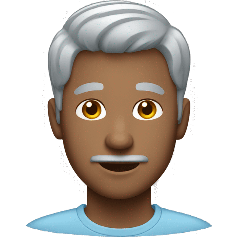 Guy with short grey hair and light blue shirt  emoji