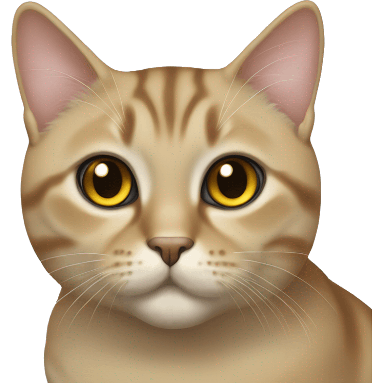 Golden with black tip British short hair cat with olive green eyes loafing emoji