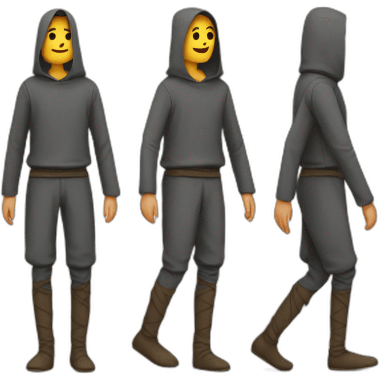 person with legs way longer than usual, covered with pants that are wide at the bottom, walking, medieval emoji