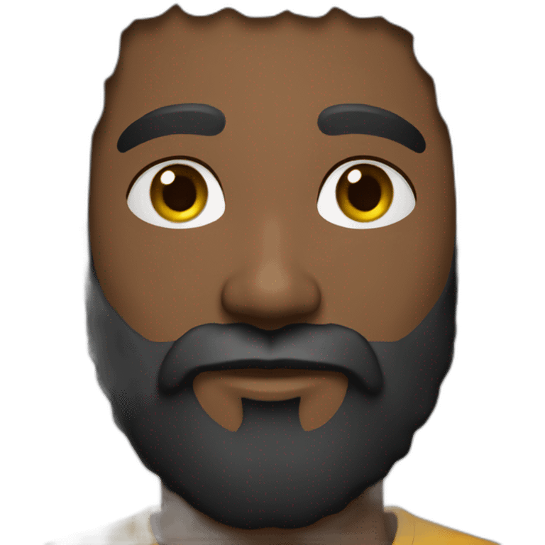 Black haïr Beard emoji