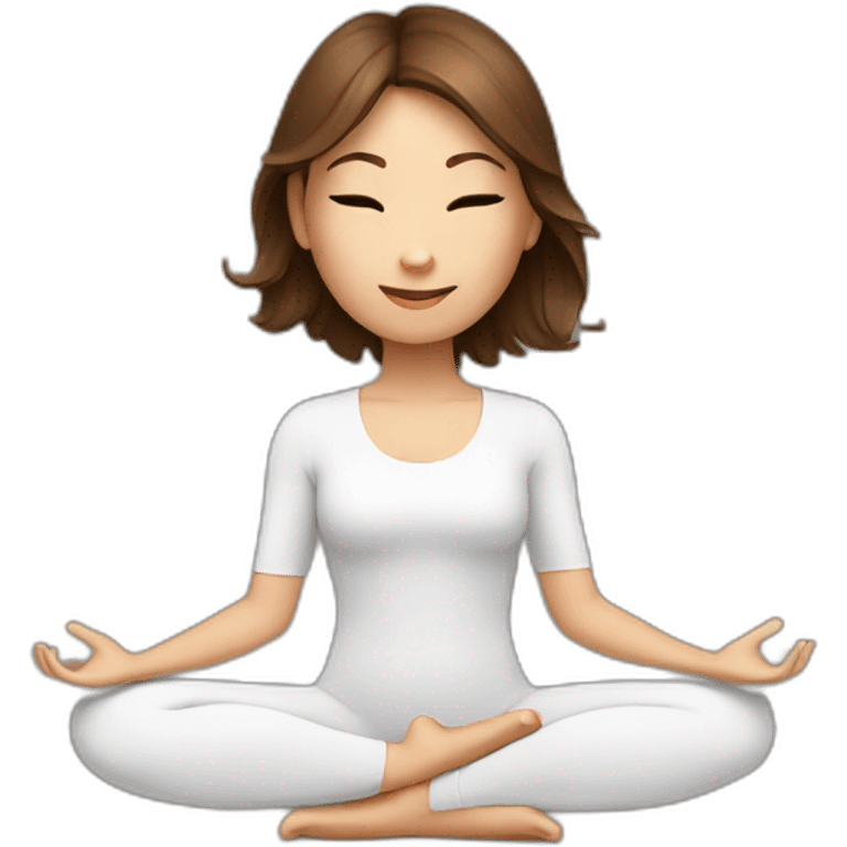 Brown hair yoga girl emoji