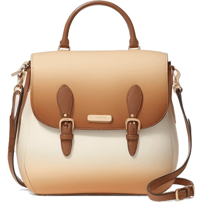 Realistic cream to tan ombre kate spade satchel purse.  emoji