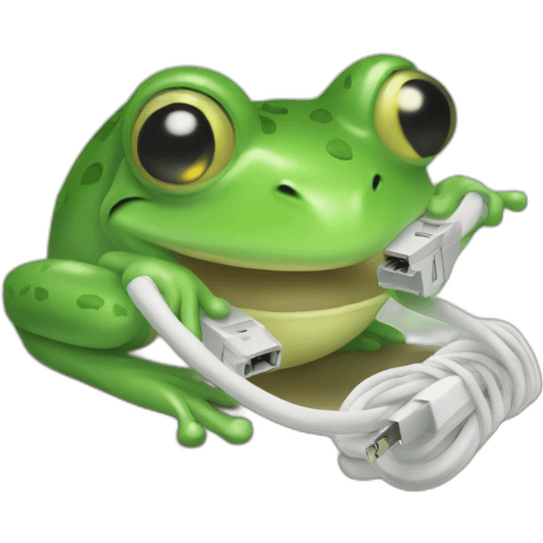 frog eating ethernet cable emoji