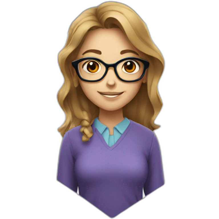 girl with glasses in hexagonal shape emoji