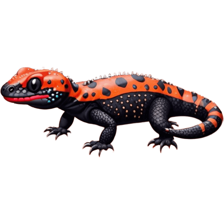 Gila monster on a red rock emoji