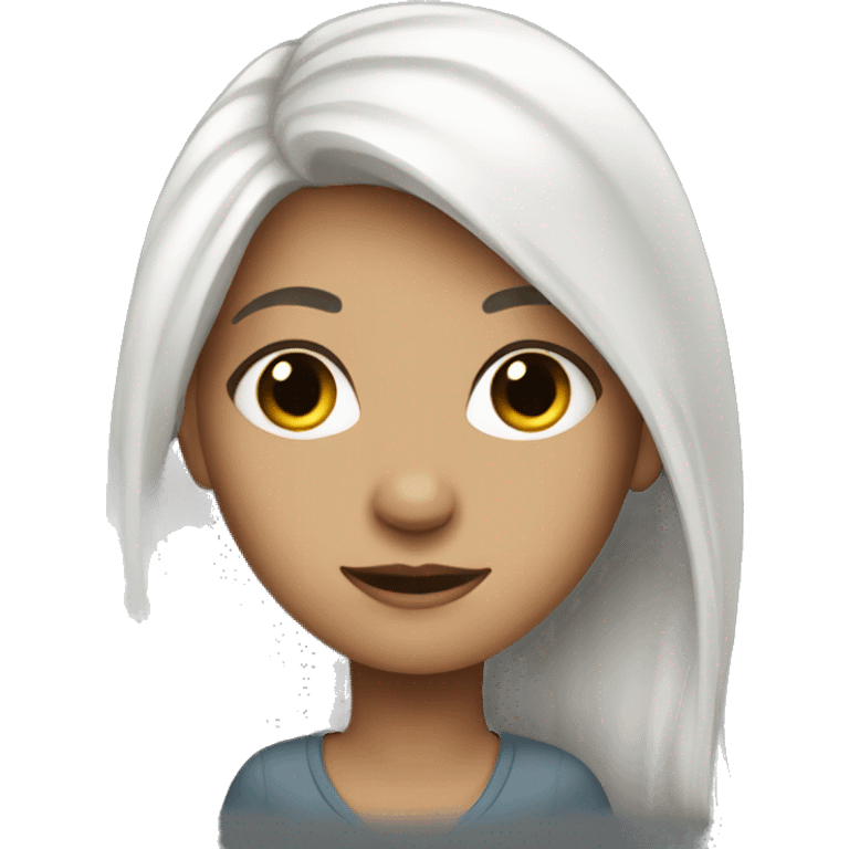 white hair girl emoji