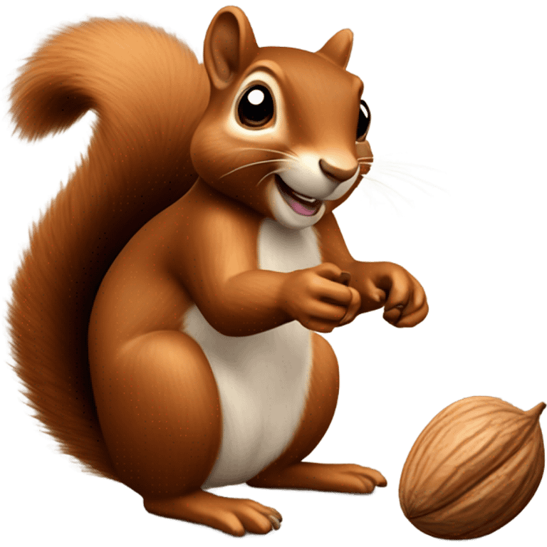 Sweet brown squirrel holding a hazelnut emoji