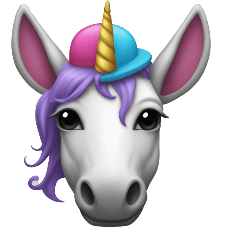 Unicorn wear a clown at  emoji