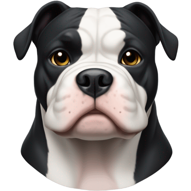 99% Black American Bully with white chin emoji