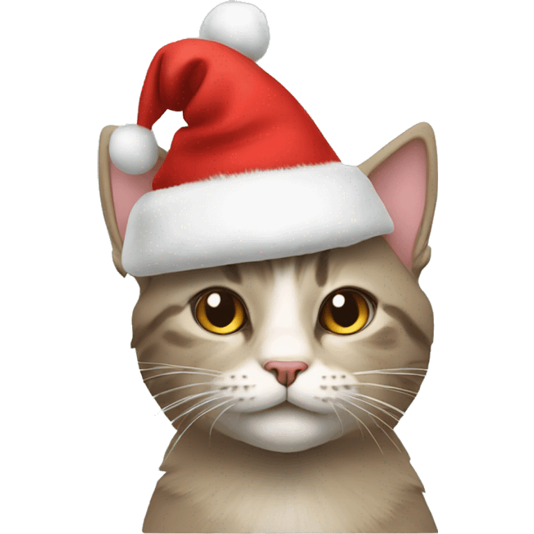 cat whit a christmas hat emoji