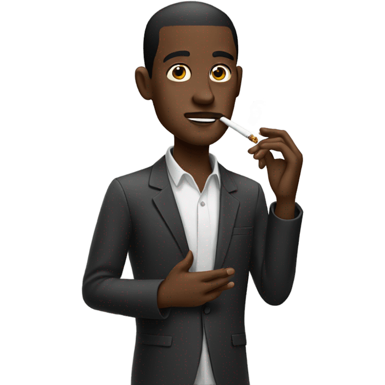 black man smoking  emoji