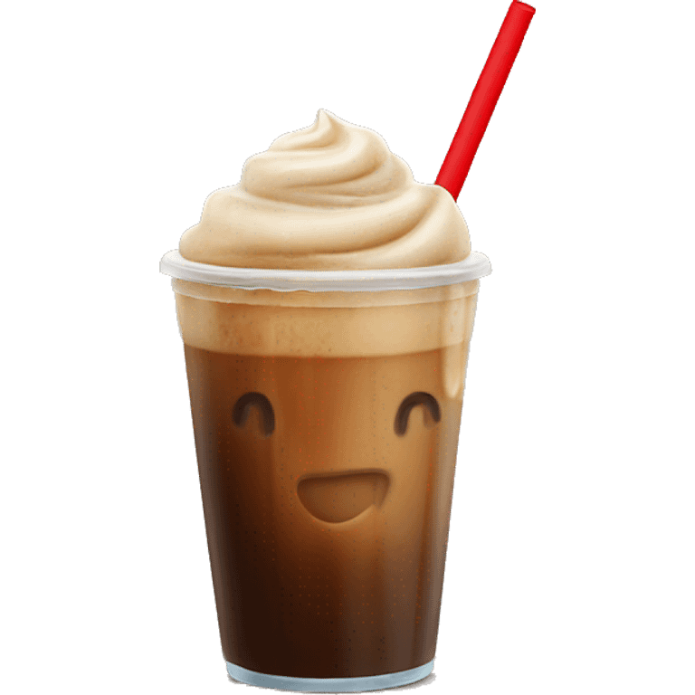 ice coffee with red straw emoji