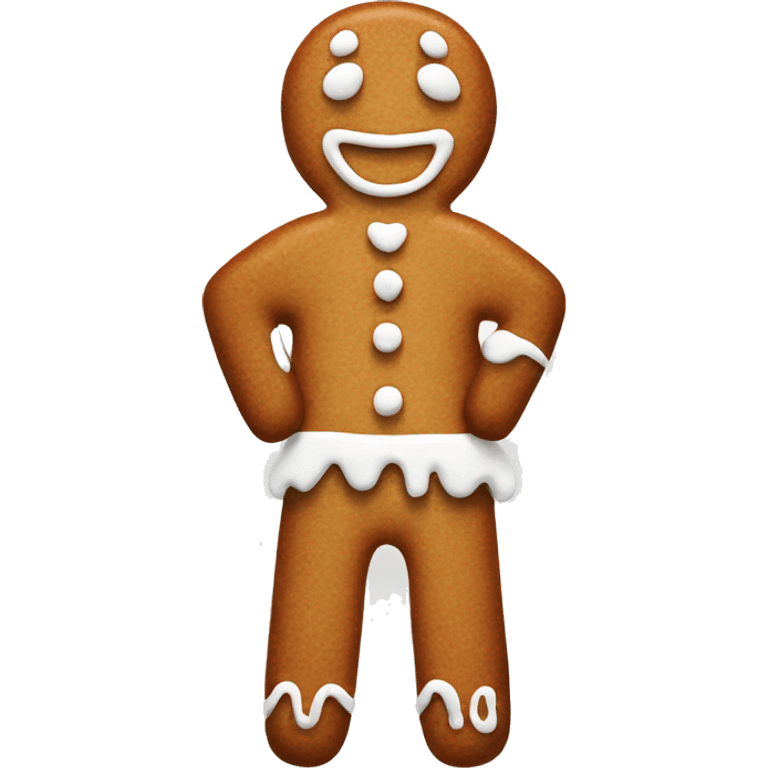 A gingerbread man with only white frosting  emoji