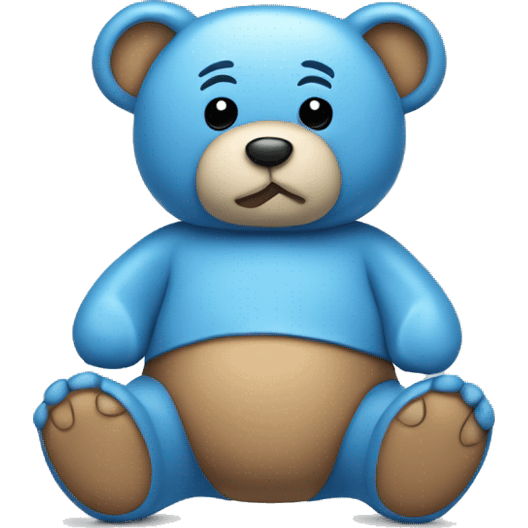 a blue teddy bear with a plaster on the stomach  emoji