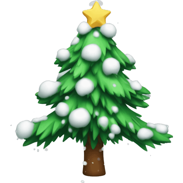 christmas tree with snow emoji