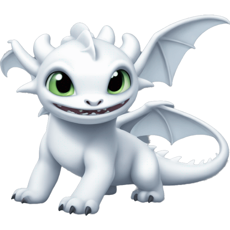 Light fury toothless dragon  emoji