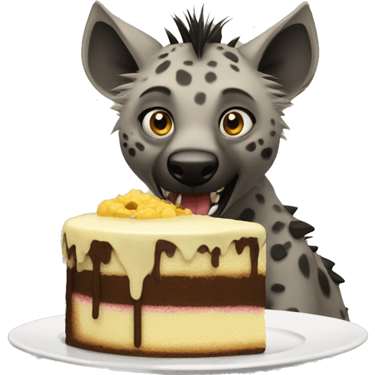 Hyena eating cake emoji