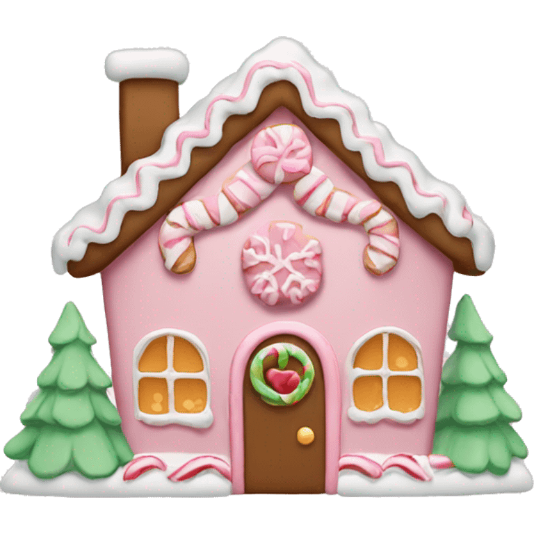 light pink christmas gingerbread house  emoji