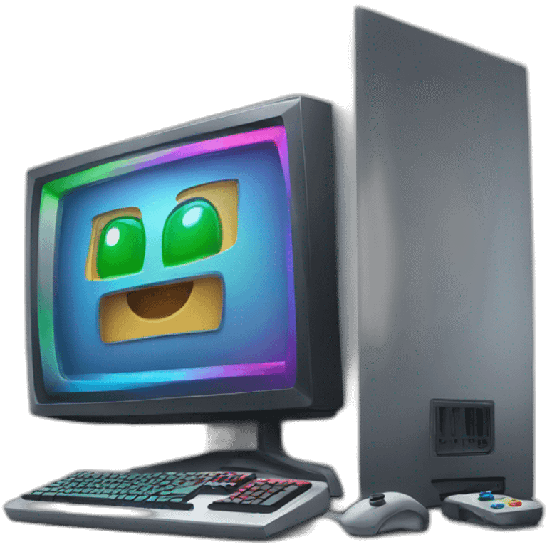 Gaming computer with RGB emoji